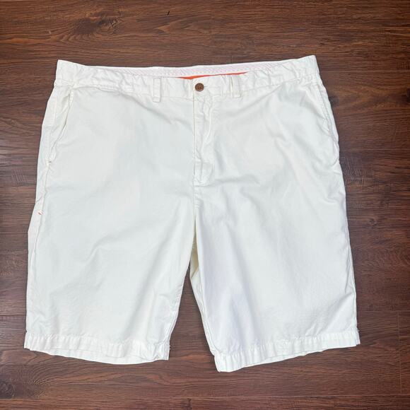 Tommy Bahama Cream Chino Shorts Mens Size 38 Mid Rise Flat Front Preppy Casual - Picture 3 of 11